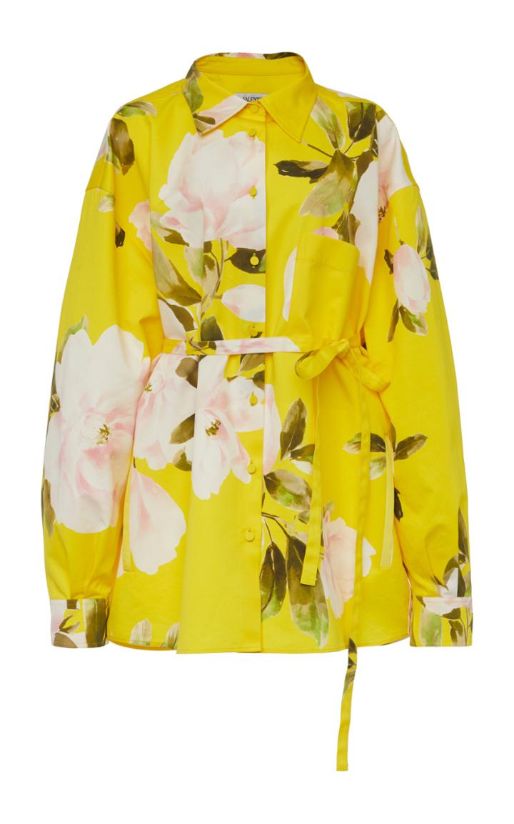Moda Operandi Valentino Oversized Floral Cotton-silk Shirt