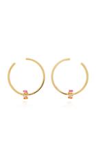 Suzanne Kalan 18k Rose Gold And Sapphire Sideways Hoop Earrings