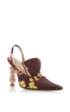 Rosie Assoulin High Heel Slingback Loafer With Button
