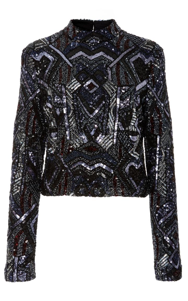 Rodarte Beaded Long Sleeve Blouse