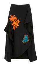 Versace Floral Applique Ruffled Skirt