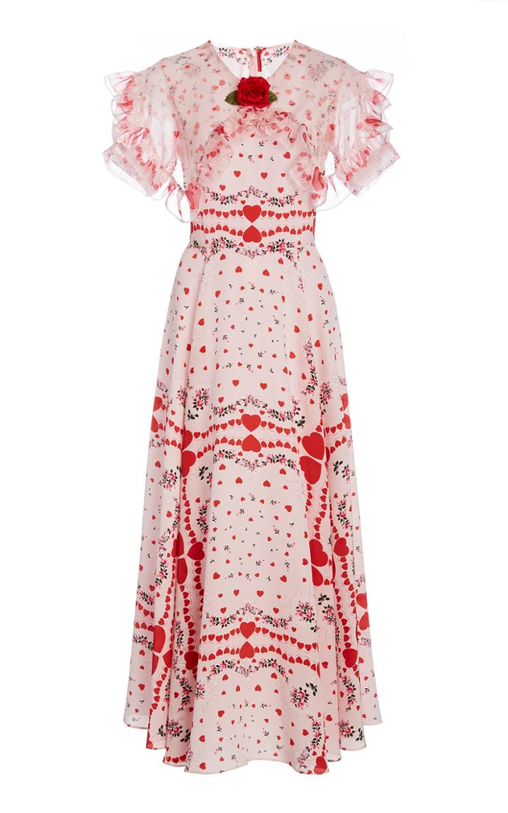 Moda Operandi Rodarte Ruffle-trimmed Printed Crepe Midi Dress
