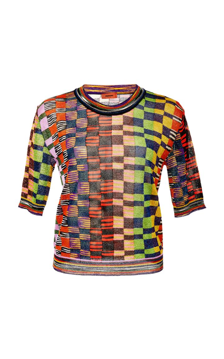 Missoni Short Sleeved Checkered Sweater