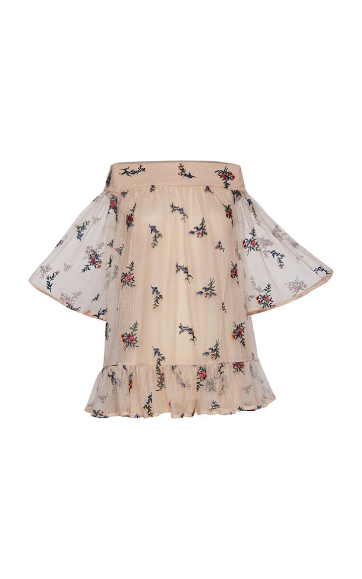 Rahul Mishra Bouquet Chiffon Ruffle Mini Dress