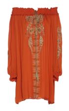 Dundas Embroidered Silk Georgette Off-the-shoulder Mini Dress