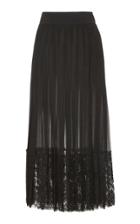 Dolce & Gabbana Lace-trimmed Sheer Georgette Skirt