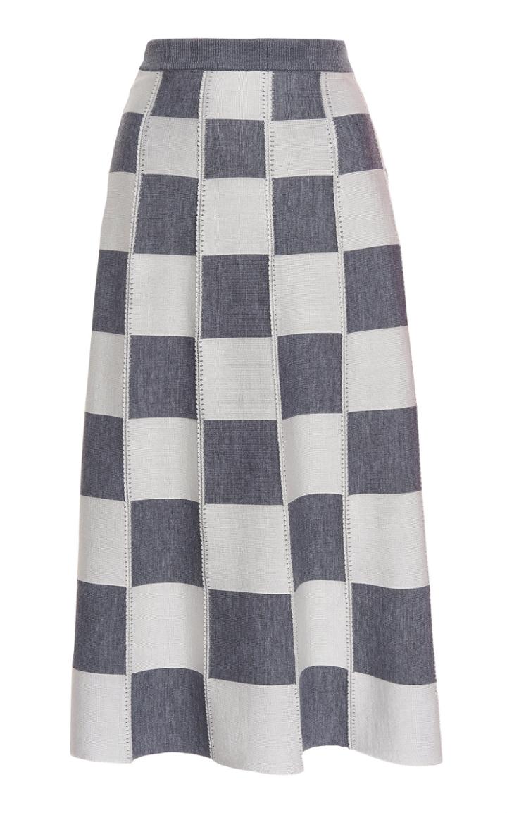 Marni Checkered Wool-blend Midi Skirt
