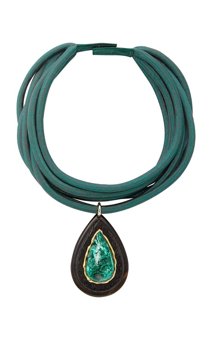 Grazia & Marica Vozza One-of-a-kind Ebony And Malachite Charm Necklace