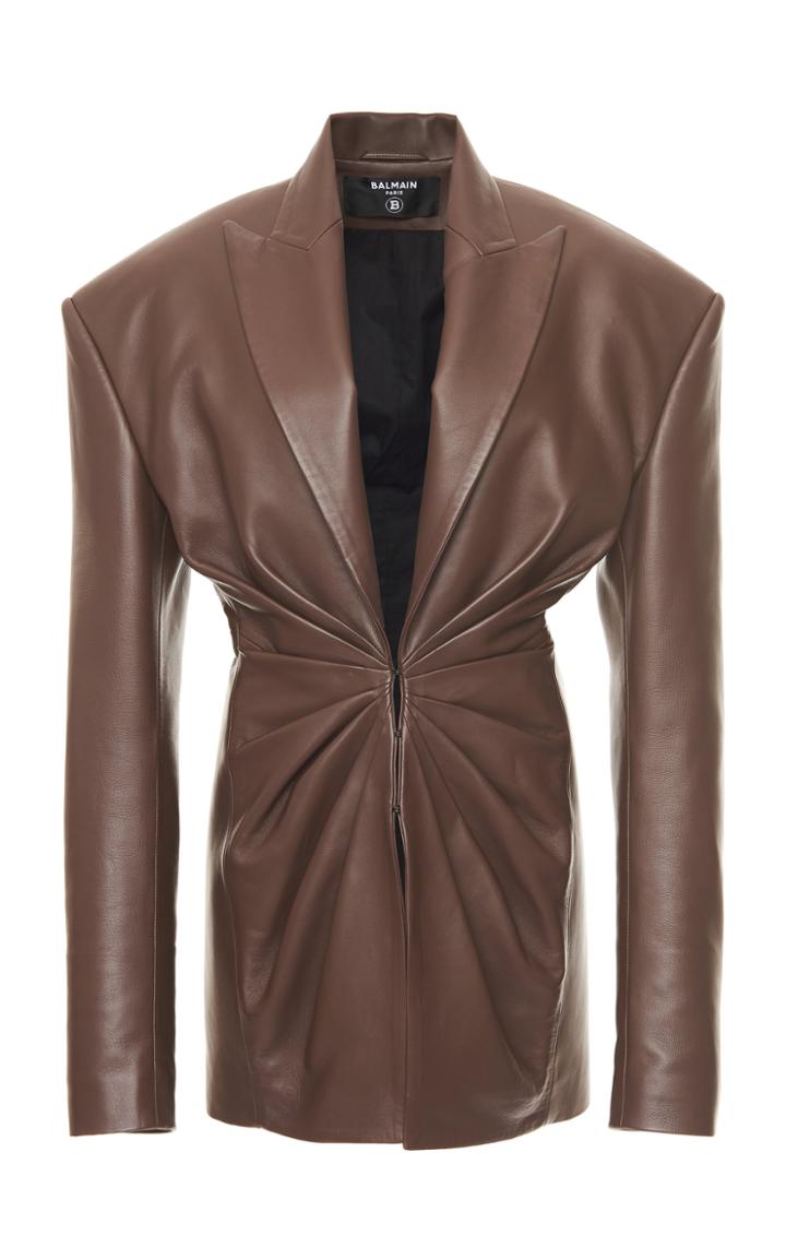 Moda Operandi Balmain Structured Leather Blazer