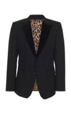 Dolce & Gabbana Velvet-trimmed Peak Lapel Blazer