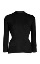 Brock Collection Ribbed Mock Neck Cashmere Silk Sweater