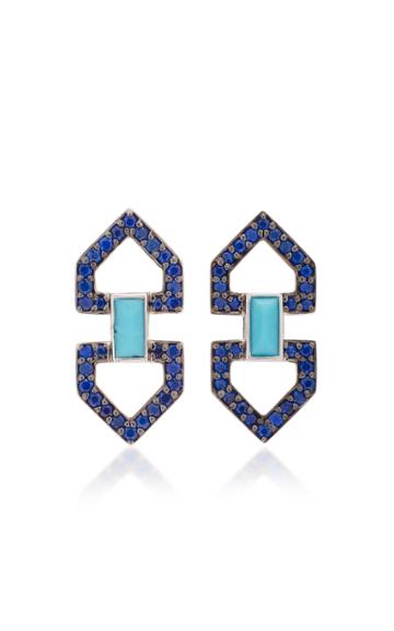 Doryn Wallach Harlow Blue Sapphire Stud Earrings