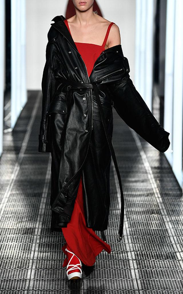 Strateas Carlucci Embossed Meta Leather Trench