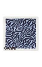 Ganni Zebra-print Silk-satin Twill Scarf