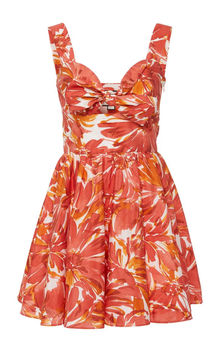 Alexis Belka Tie-front Cotton-blend Mini Dress