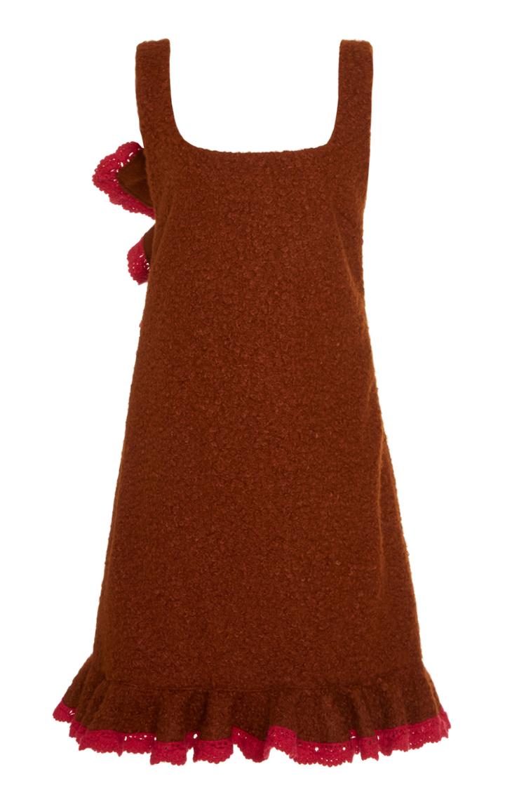 Anna Sui Boucl Ruffled-hem Jumper Dress