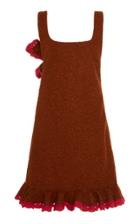 Anna Sui Boucl Ruffled-hem Jumper Dress