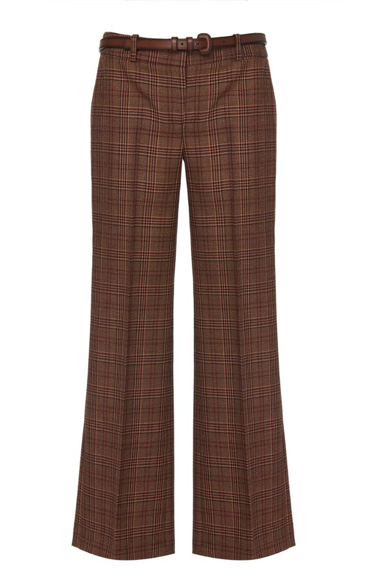 Michael Kors Collection Cropped Wool Check Trouser