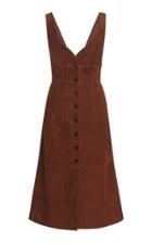 Alexachung Leather Pinafore Dress Midi Dress