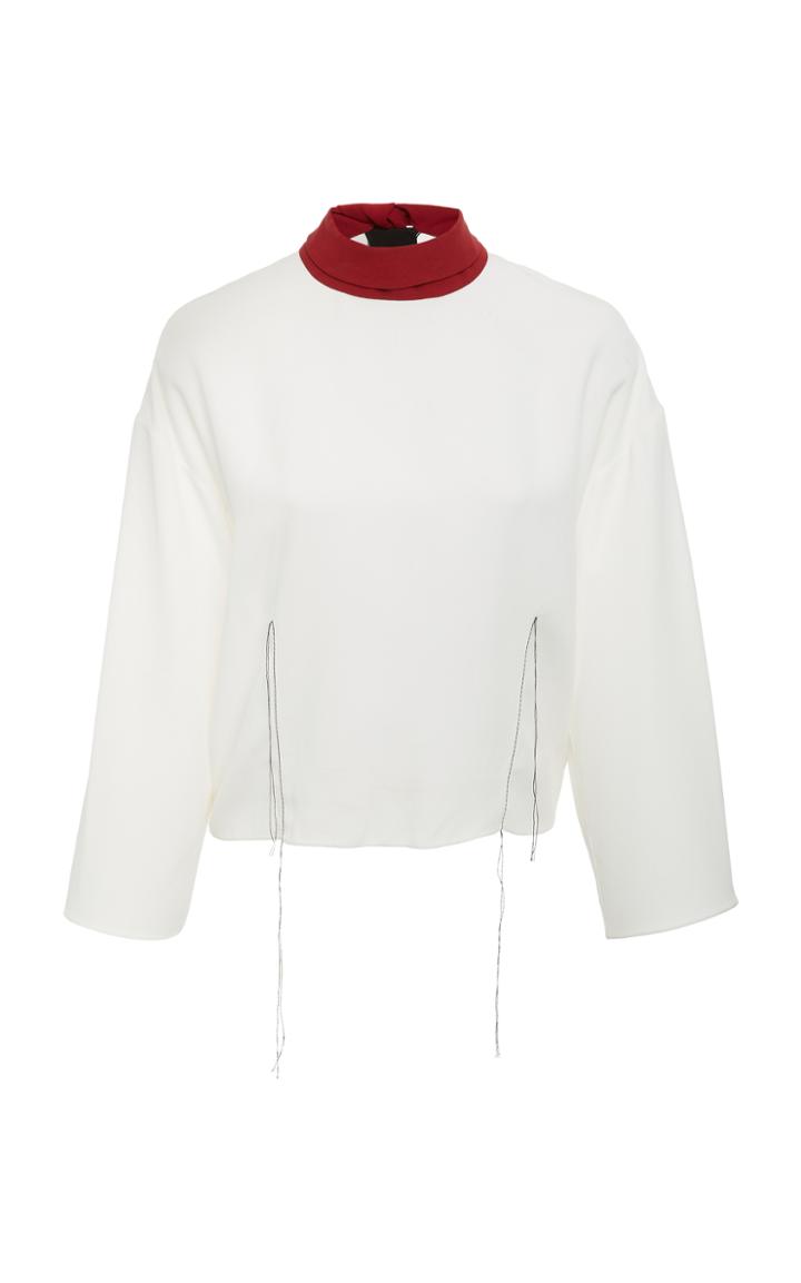 Marni Crepe Envers Satin Long Sleeve Top