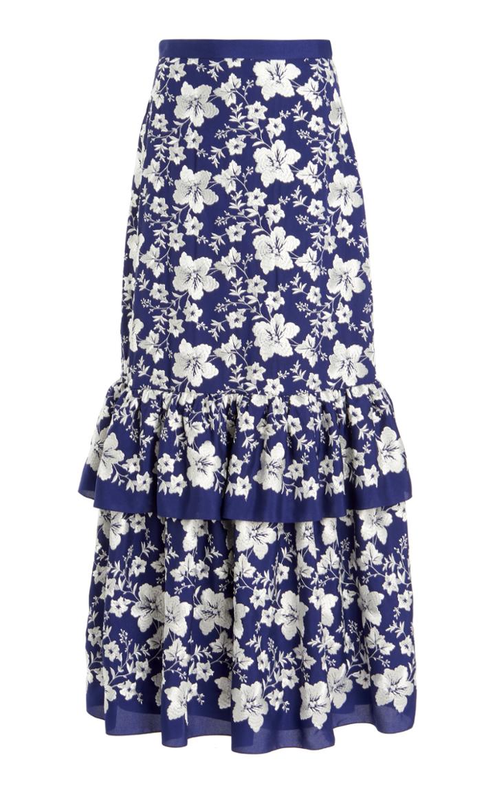 Moda Operandi Erdem Mariposa Layered Floral Print Skirt
