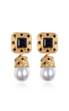 Valre Poseidon Gold-plated, Onyx And Pearl Earrings