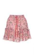 Loveshackfancy Becca Floral-print Cotton Mini Skirt