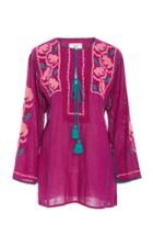 Figue Zoe Orchid Embroidered Top