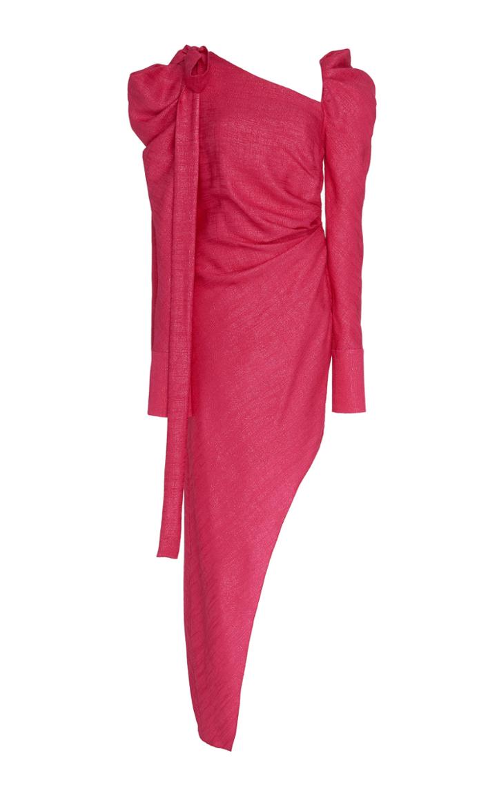 Hellessy Loulou Tie-detailed Asymmetric Cloqu Dress