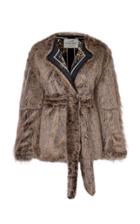 Marei 1998 Jonquil Collarless Eco Fur Jacket