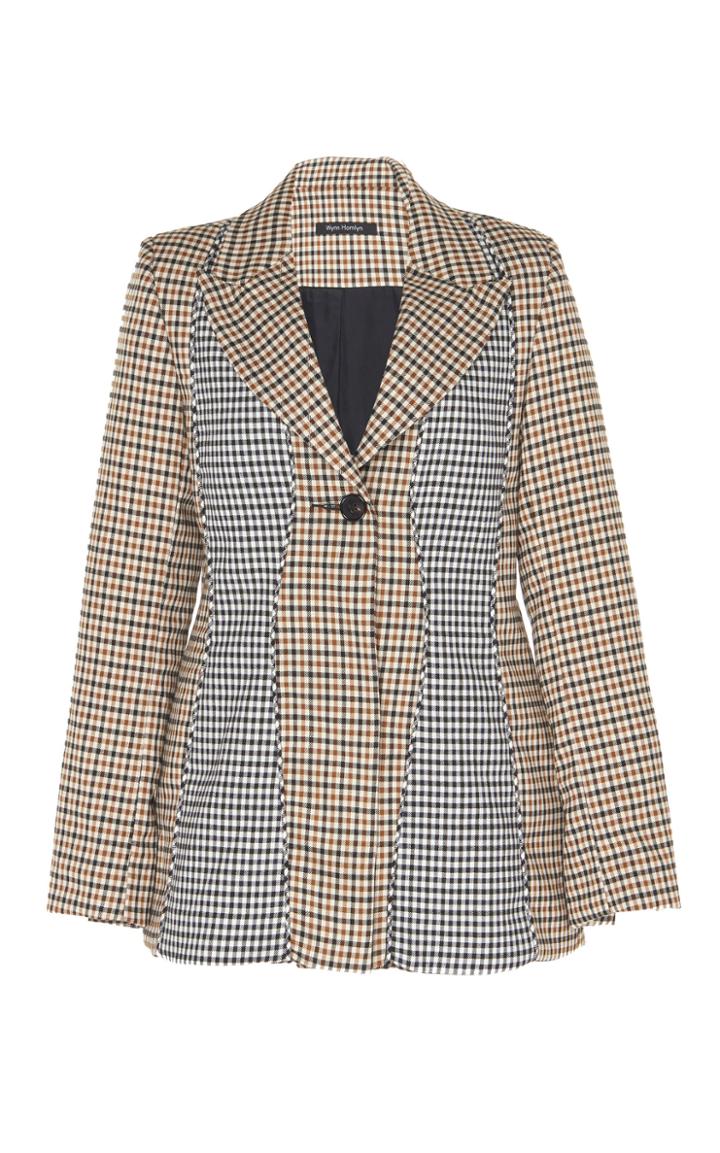 Wynn Hamlyn Curve Checked Blazer