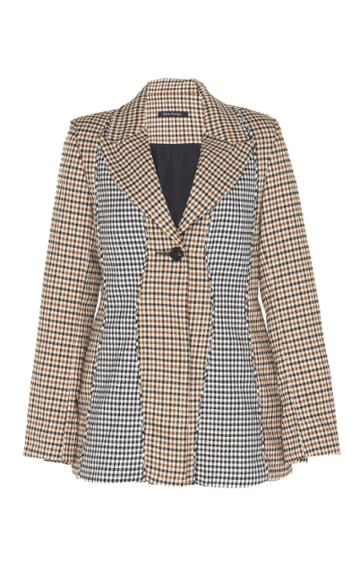 Wynn Hamlyn Curve Checked Blazer