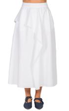 Moda Operandi Agnona Ruffled Cotton-linen Midi Skirt