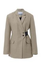 Ganni Linen Two Tone Blazer