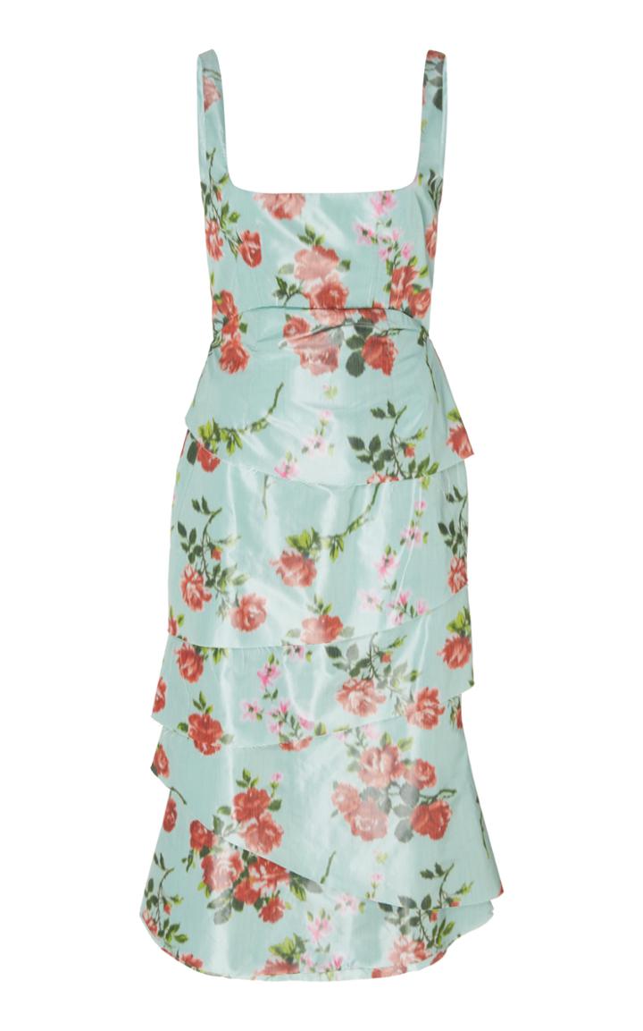 Moda Operandi Brock Collection Tiered Floral-printed Midi Dress Size: 2