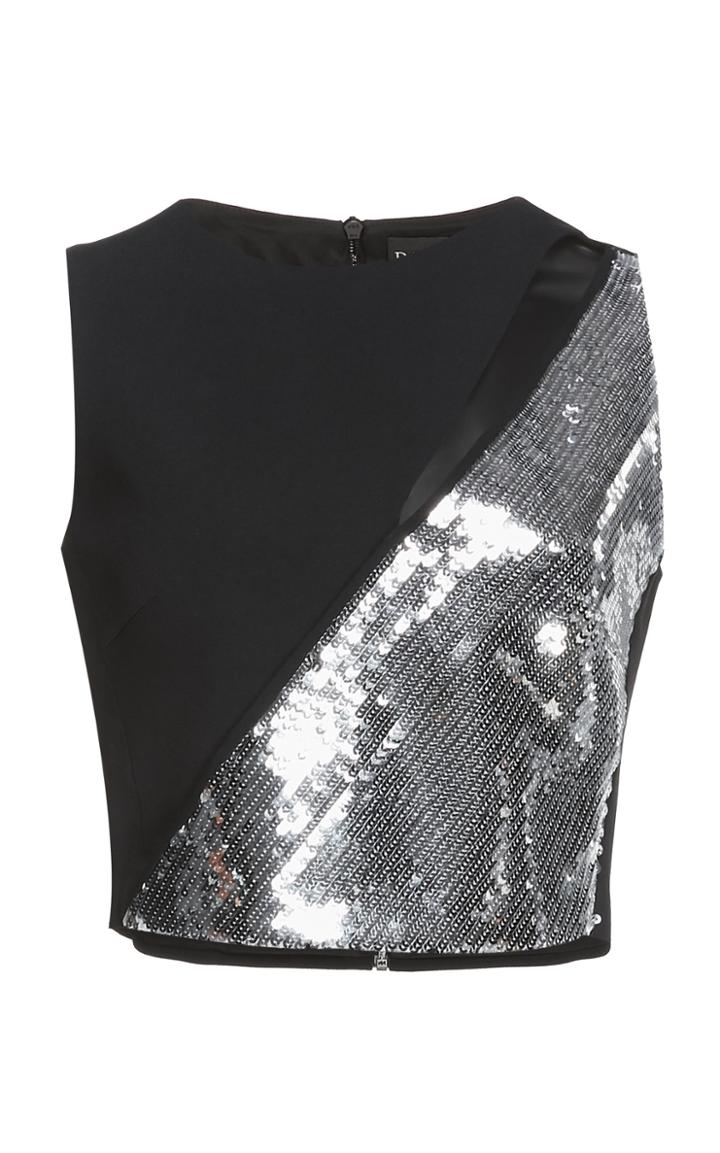 David Koma Sequin Paneled Crop Top