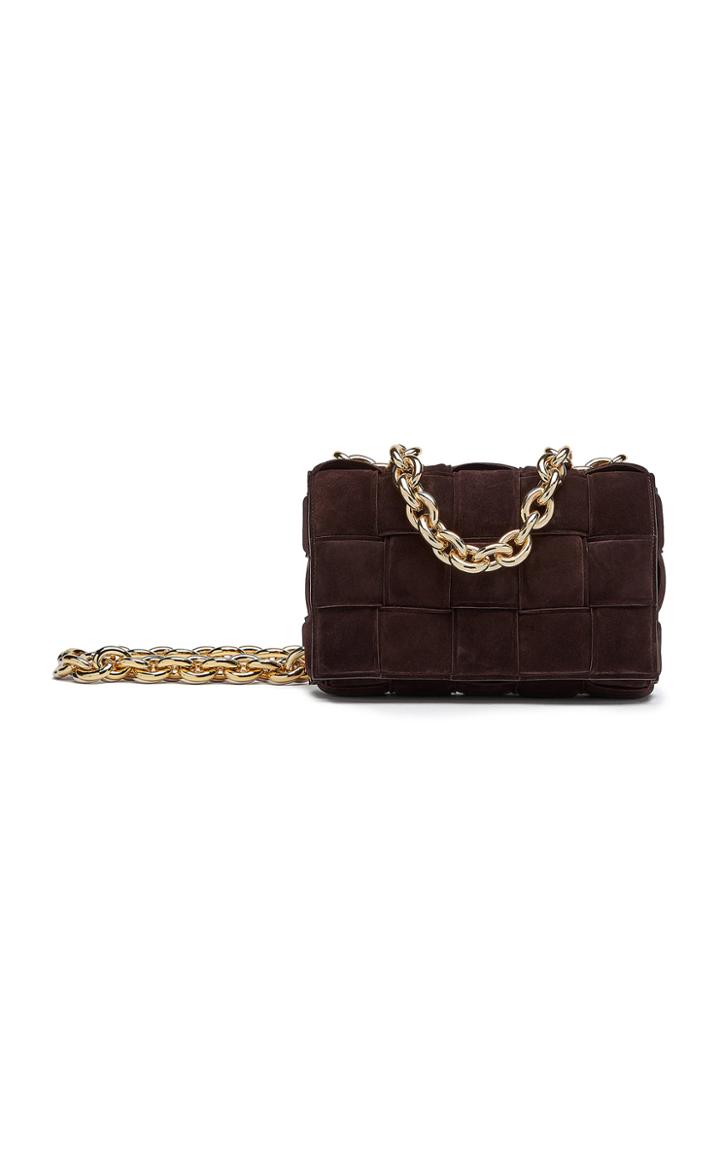 Bottega Veneta Cassette Intrecciato Suede Cross Body Bag