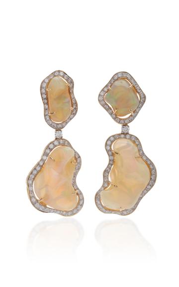 M.spalten Freeform 18k Gold, Opal And Diamond Earrings