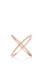 Eva Fehren 18k Rose Gold And Pink Diamond X Ring