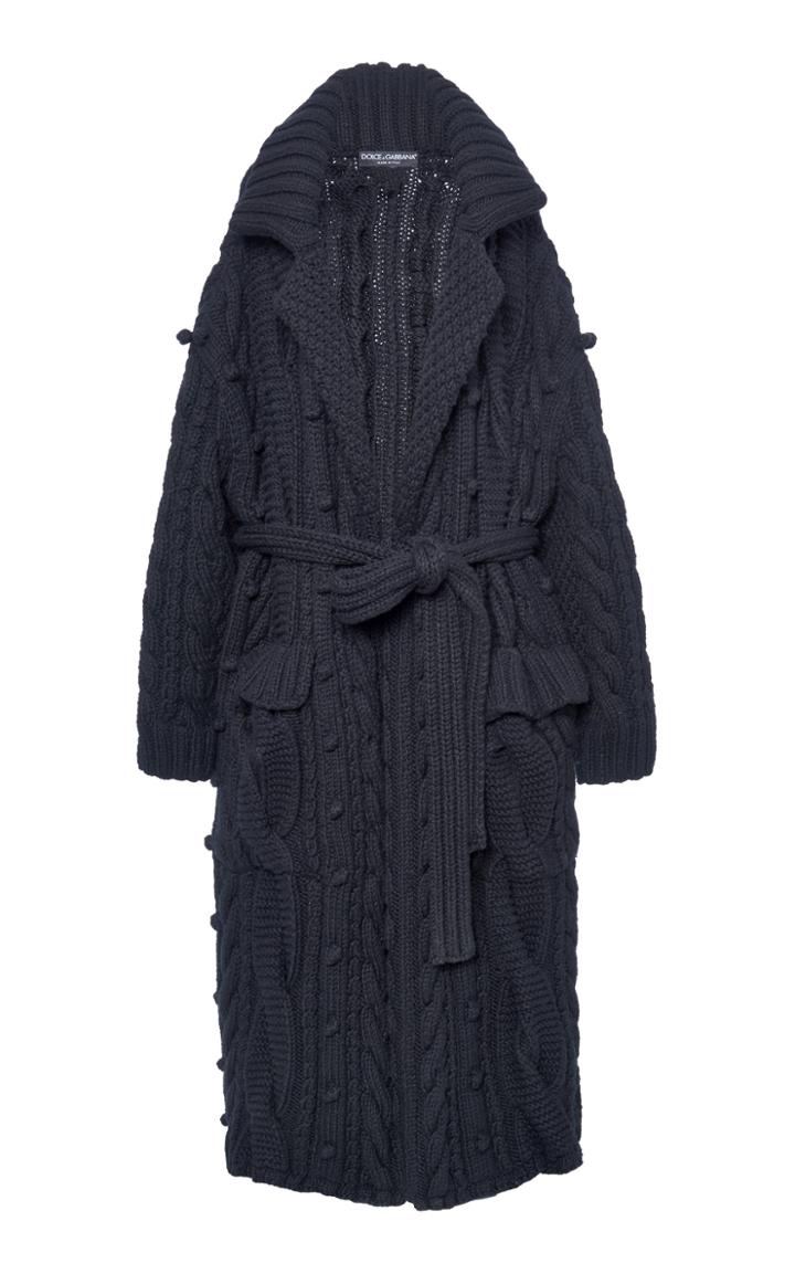 Moda Operandi Dolce & Gabbana Oversized Cable-knit Maxi Length Cardigan
