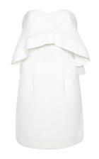 Antonio Berardi White Virgin Wool Strapless Dress With Ruffle