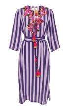 Figue Julia Embroidered Striped Dress