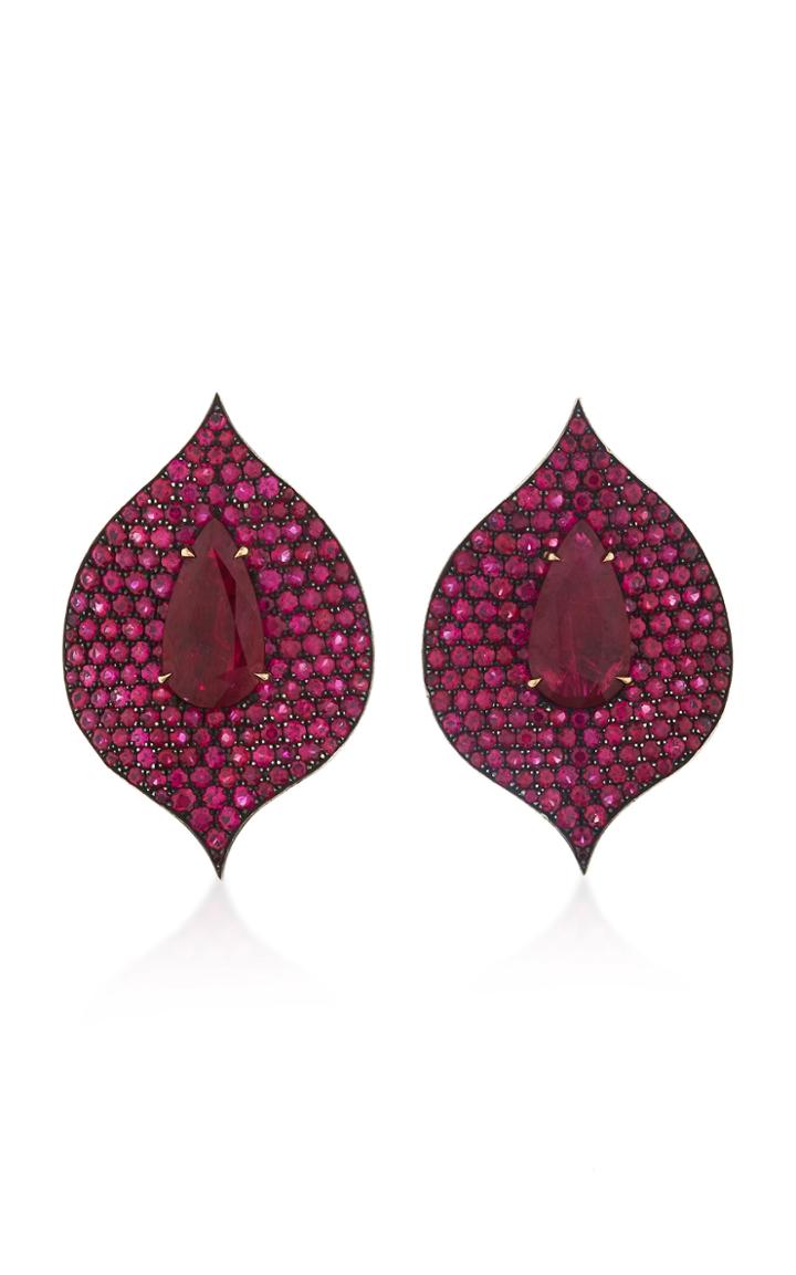 Bayco One-of-a-kind Ruby & Diamond Earrings