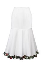 Anouki Textured White Godet Skirt
