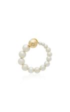 Yvonne Leon Escargot 18k Gold Diamond And Pearl Earrings
