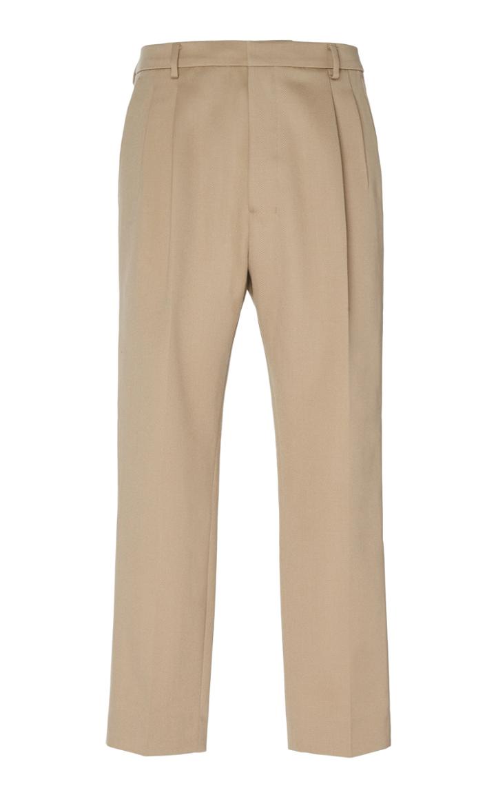 Ami Pleated Wool-twill Straight-leg Pants Size: 38