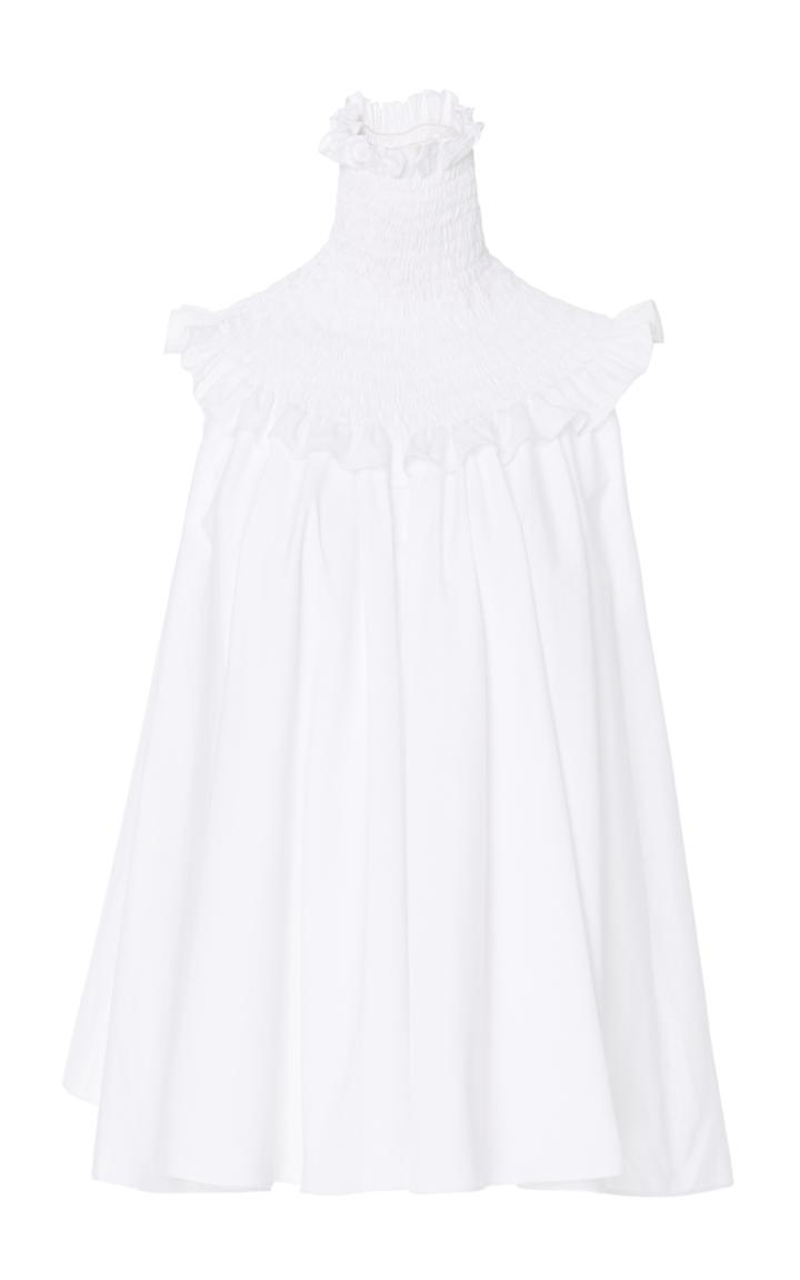 Caroline Constas Smocked Neck Blouse
