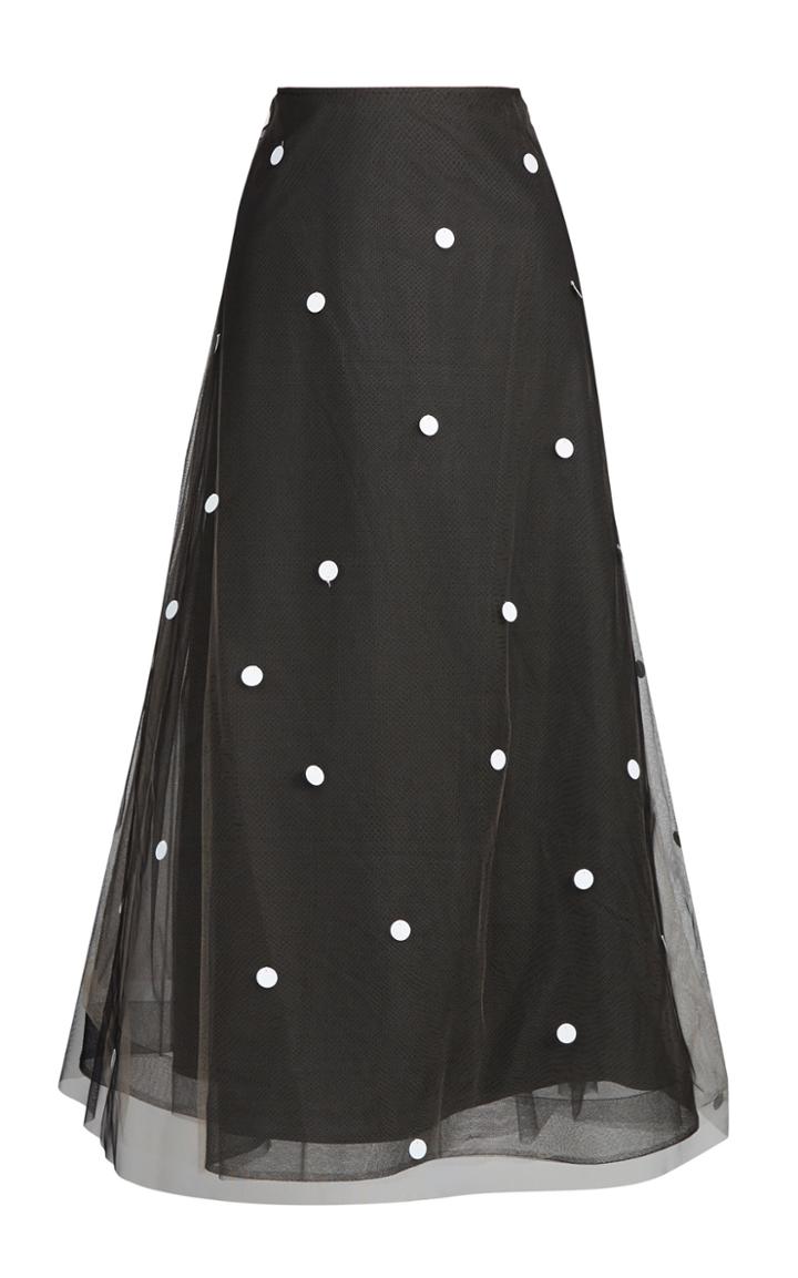 Yanina Demi Couture Dotted Midi Skirt