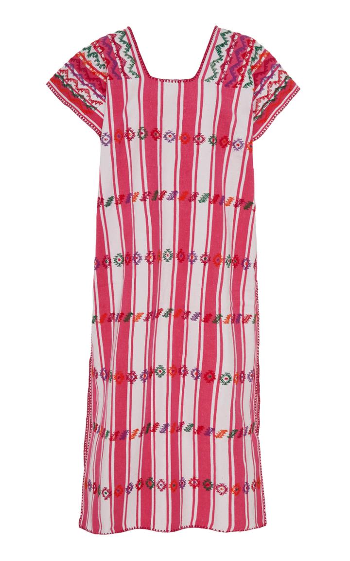 Pippa Holt Pink And White Striped Midi Caftan