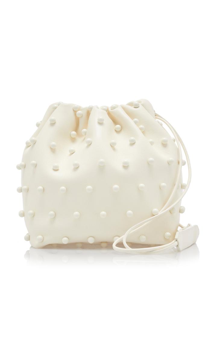 Moda Operandi Jil Sander Small Drawstring Bead And Leather Shoulder Bag